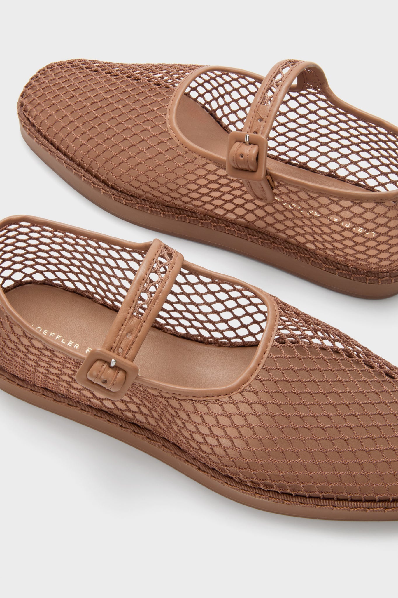 Loeffler Randall Brown Netted Mesh Rita Mary Janes