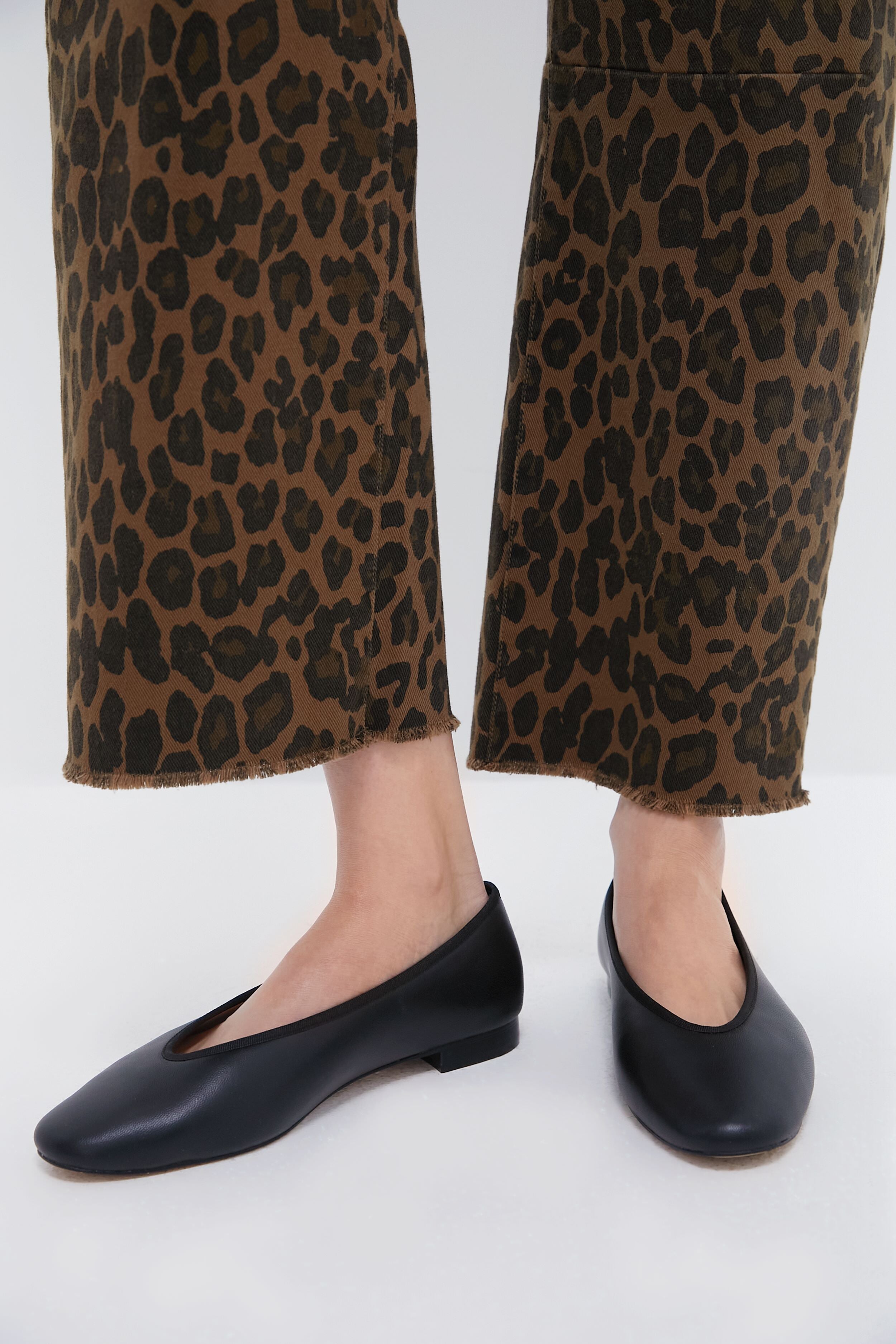  Black Leather Nina Flats