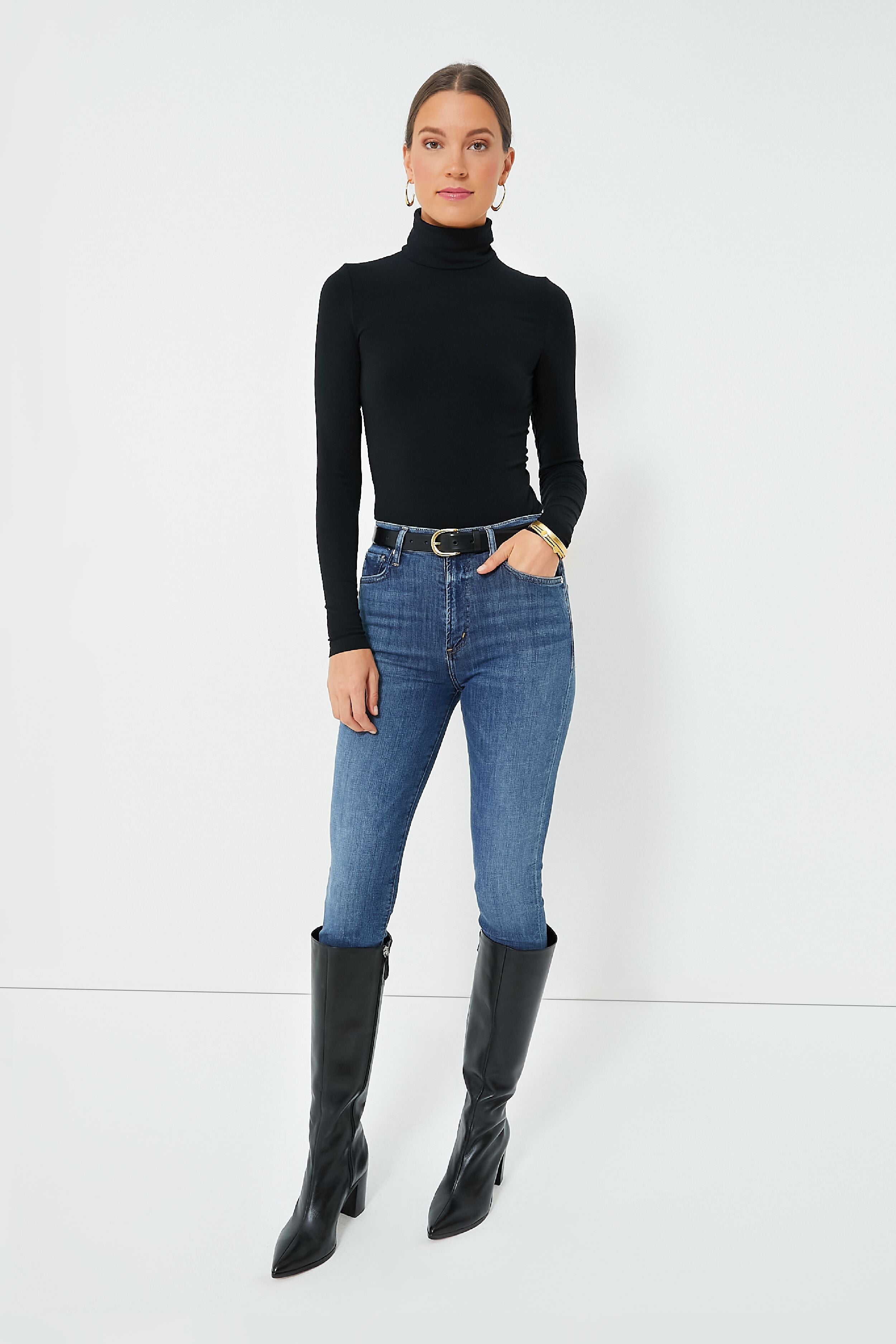 Schutz Black Mikki Up Boots