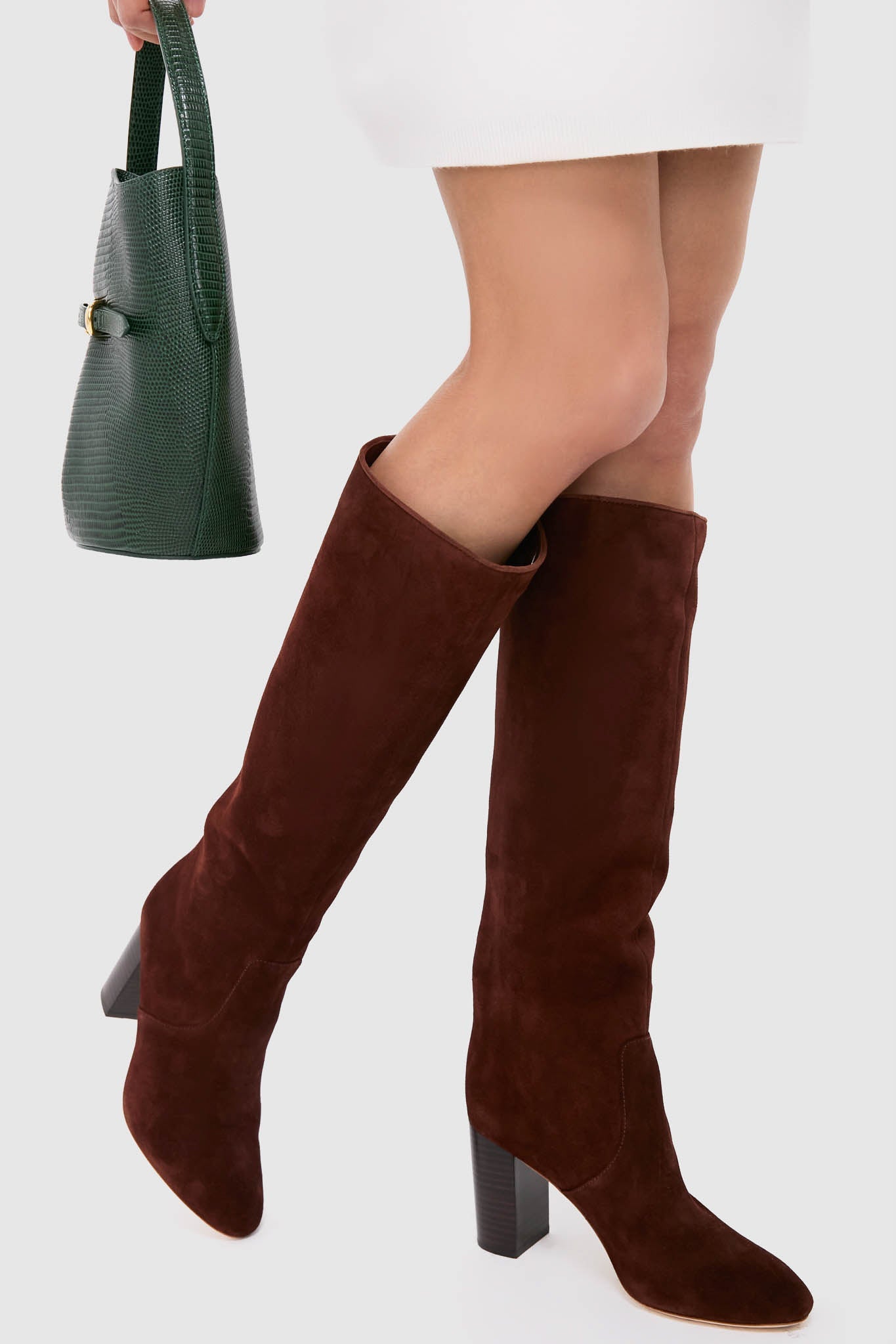 Loeffler Randall Espresso Suede Goldy Boots