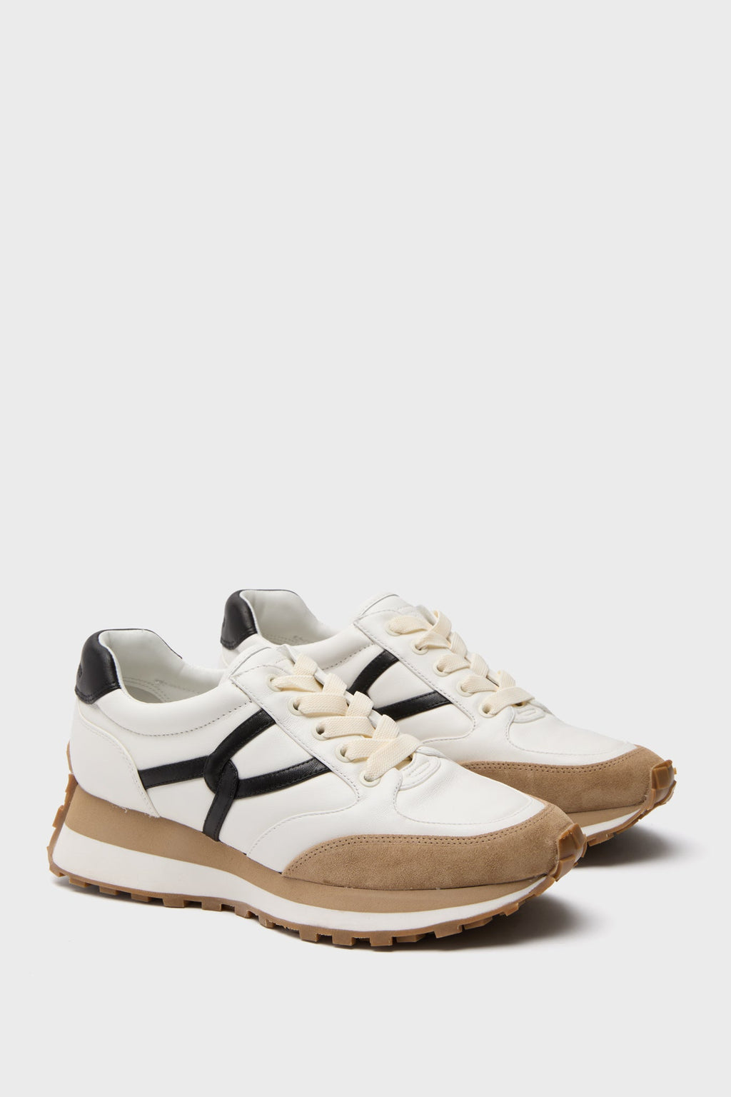 Veronica Beard Coconut And Black Valentina Sneakers