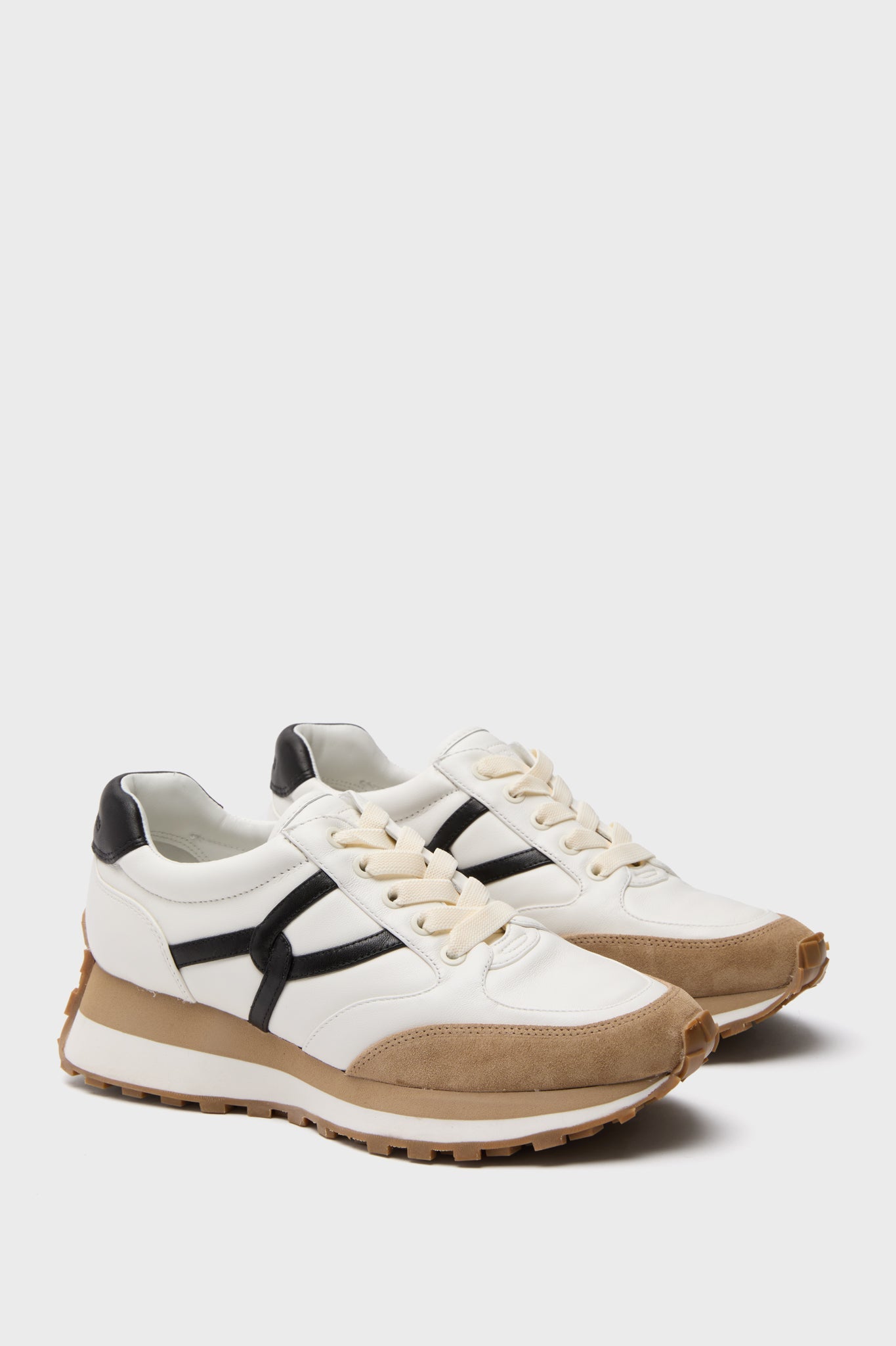 Veronica Beard Coconut And Black Valentina Sneakers